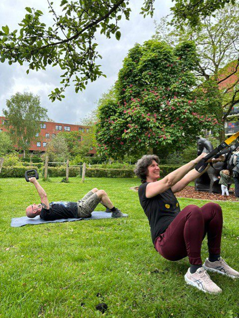Fitness met personal trainer
